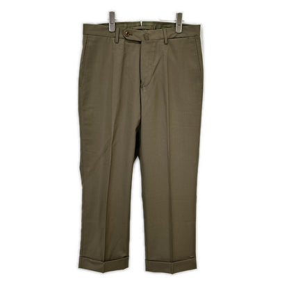 Olive Green Wool SUPER 150'S Standard Fit Slacks Bottoms 32 Men's