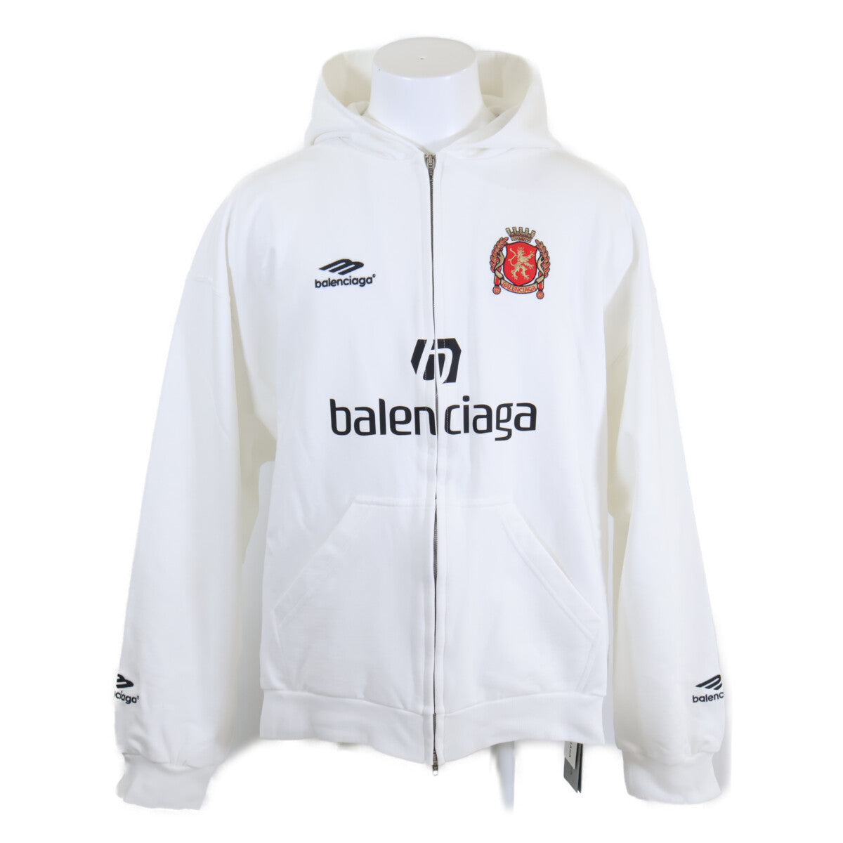 BALENCIAGA バレンシアガ 【新品同様/国内正規/23年製】744457 Soccer Paris Zip-Hoodie ジップアップ パーカー トップス