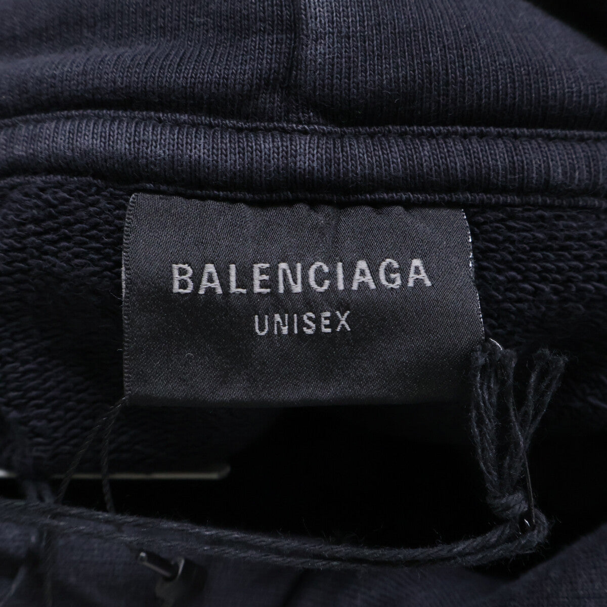 BALENCIAGA 【As new/Domestic regular/24 production】783397 Front Logo Frayed Distressed Pullover Cropped Hoodie Top