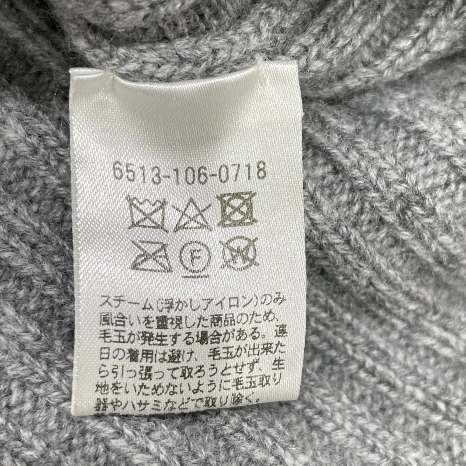 6513-106-0718 灰色 羊绒 长袖 高领罗纹针织套头衫 上衣 1 女式