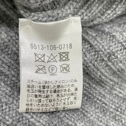 6513-106-0718 灰色 羊绒 长袖 高领罗纹针织套头衫 上衣 1 女式