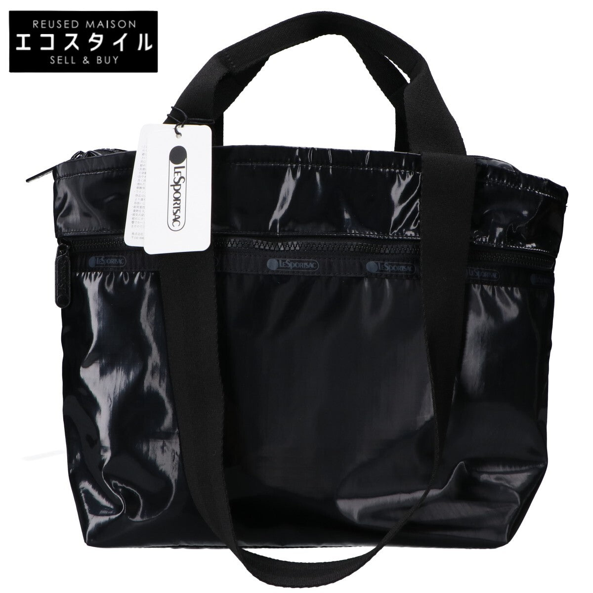 LESPORTSAC レスポートサック 1542 ブラックシャイン TWO HANDLE ZIP TOTE トートバッグ トートバッグ