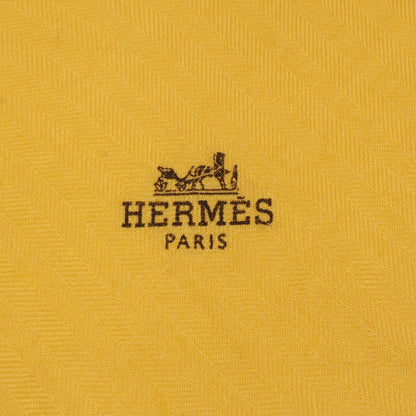 HERMES エルメス ロゴ入り カシミヤｘシルク ロザンジュ スカーフ