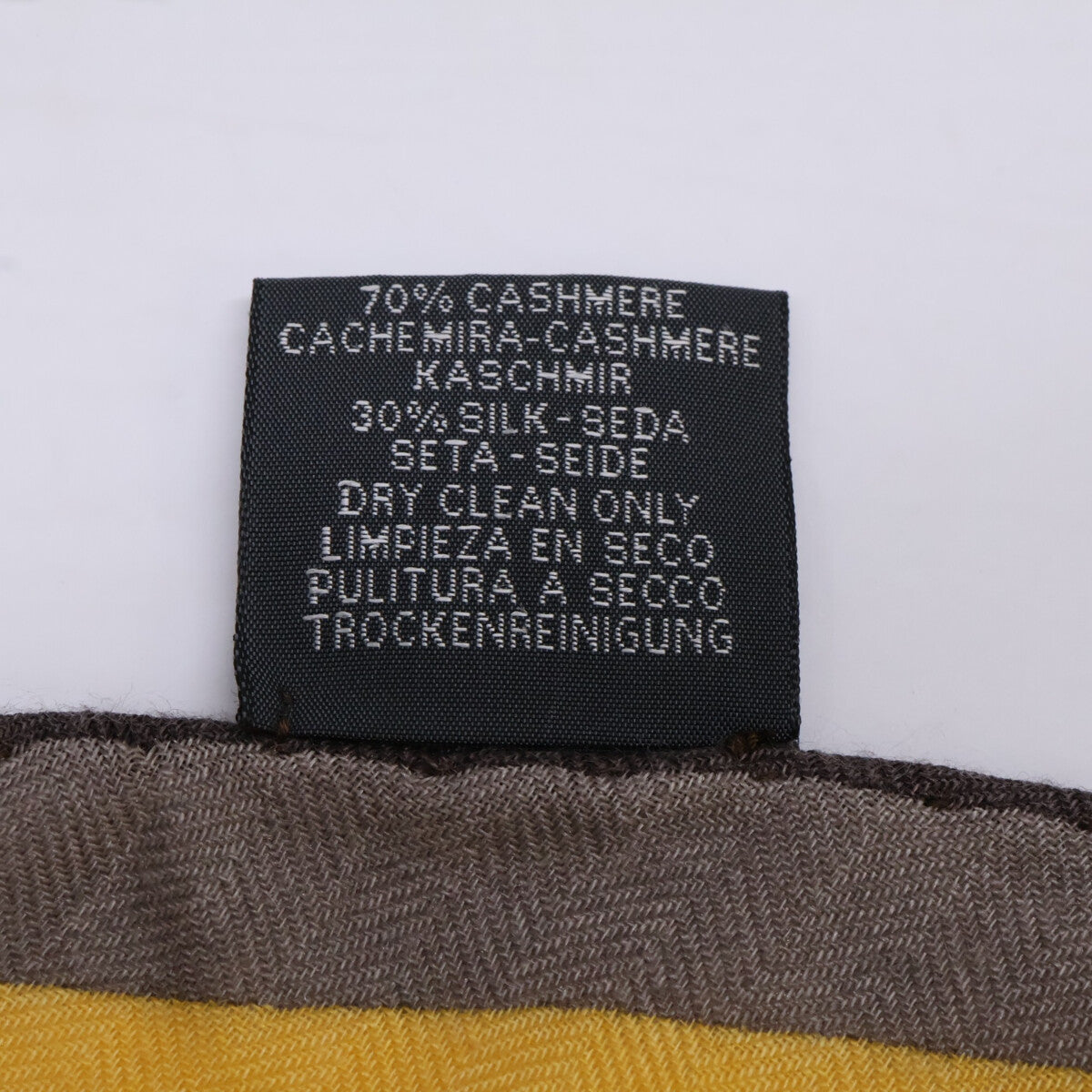 HERMES エルメス ロゴ入り カシミヤｘシルク ロザンジュ スカーフ