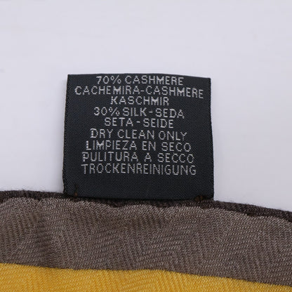 HERMES エルメス ロゴ入り カシミヤｘシルク ロザンジュ スカーフ