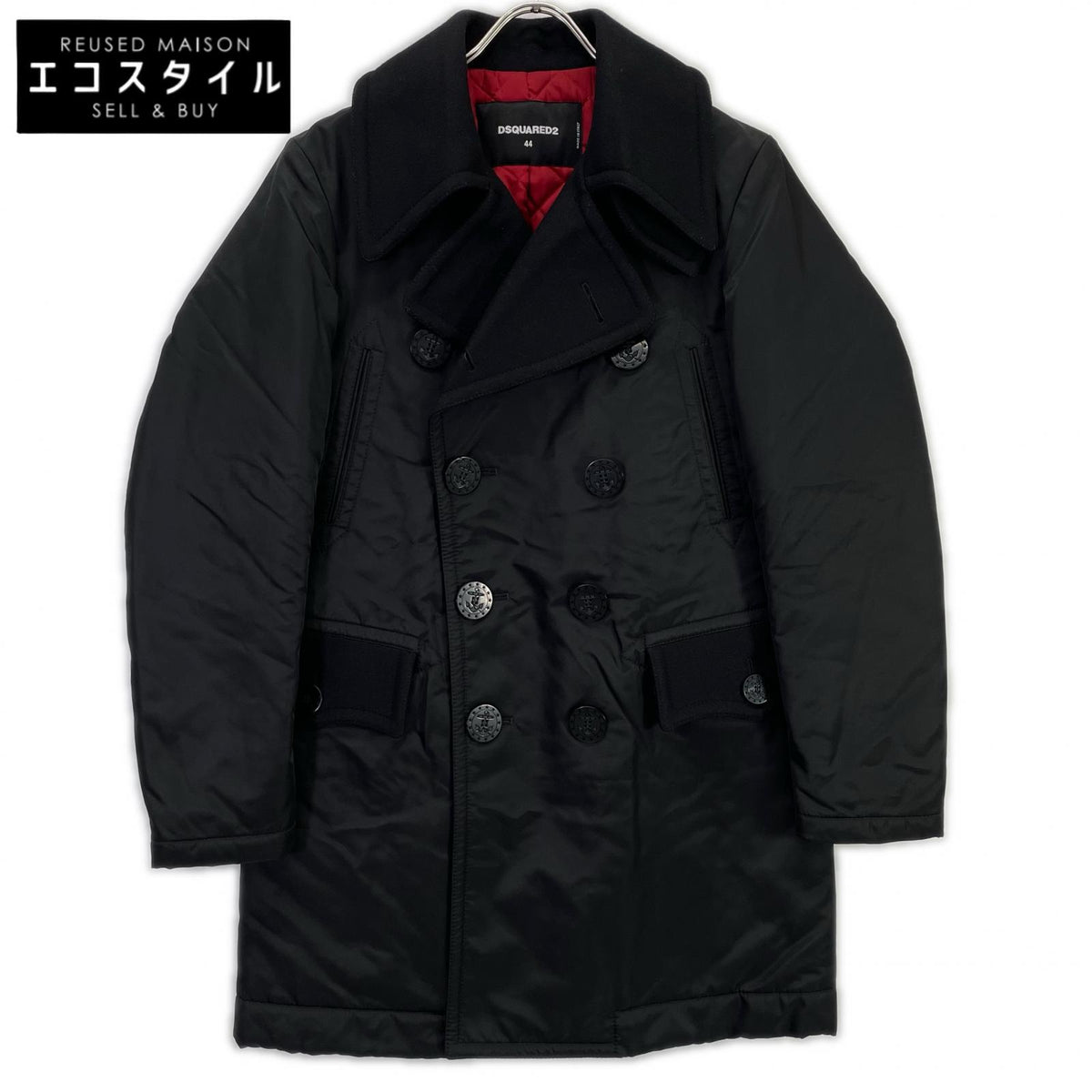 DSQUARED2 71AA028135411 black nylon trench coat coat