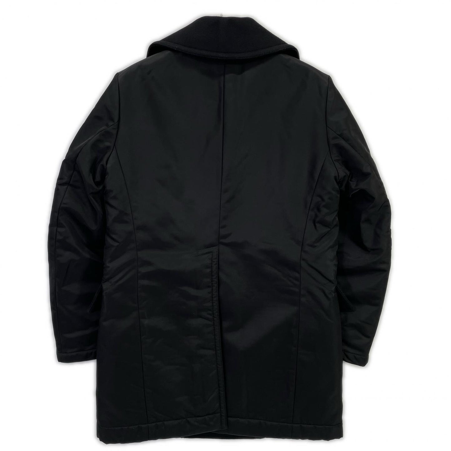 71AA028135411 Black Nylon Trench Coat 44 Men's