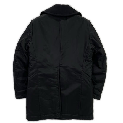 71AA028135411 Black Nylon Trench Coat 44 Men's