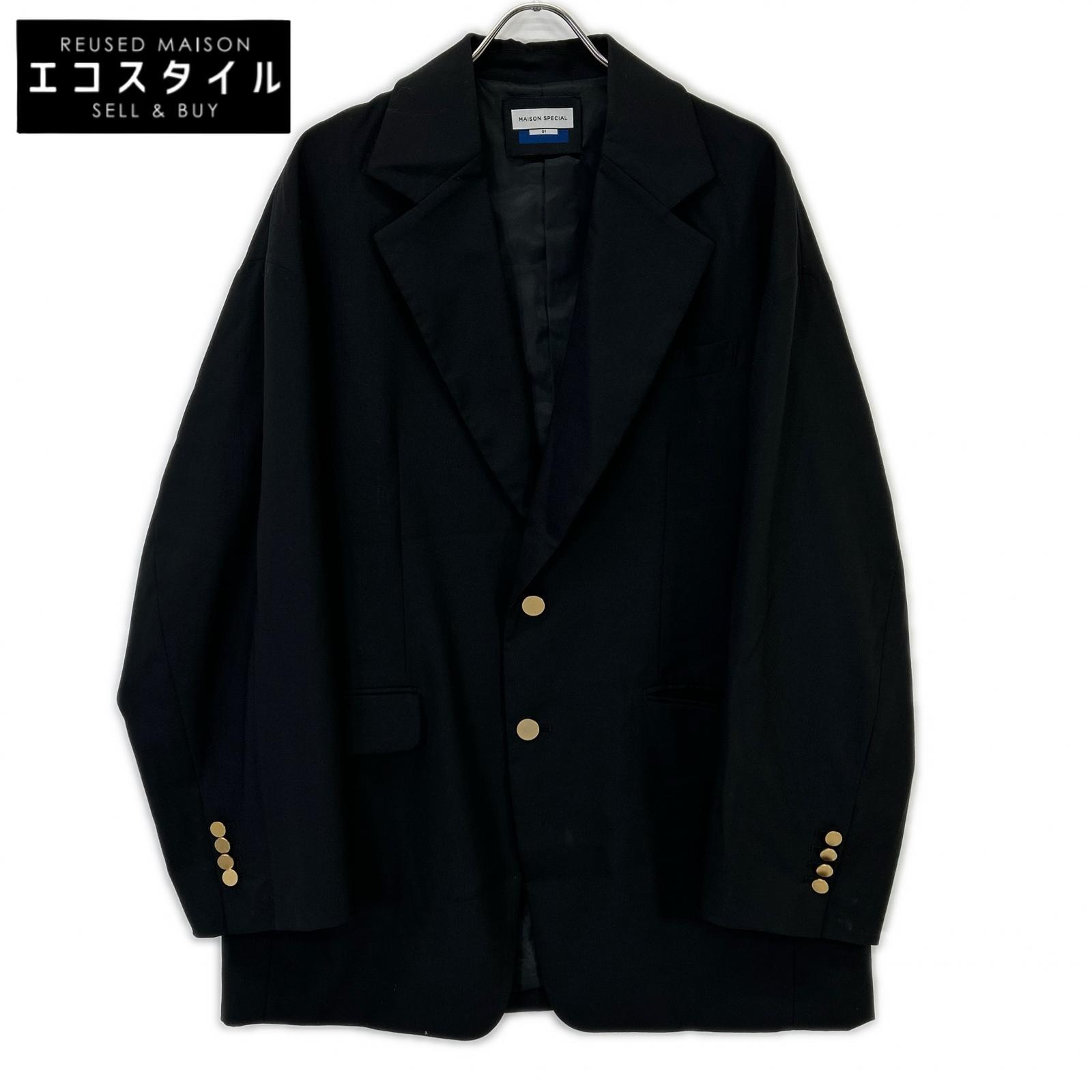 MAISON SPECIAL MEZON SUPECIAL 11222111207 黑色 CORDURA WOOL 金扣 西装夹克 夹克