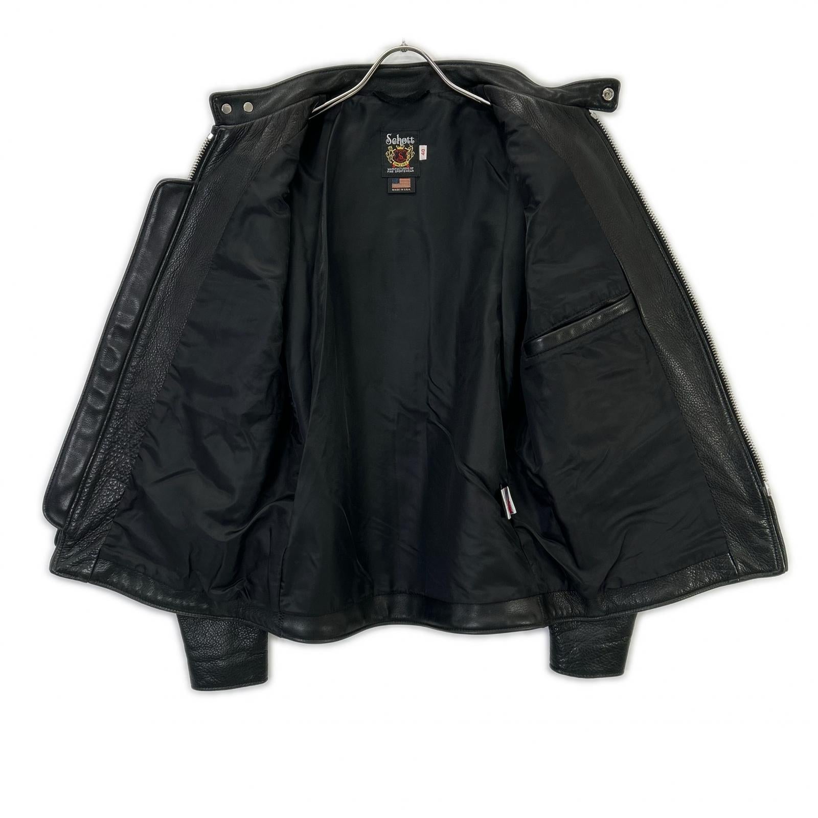 SCHOTT 肖特 25AW 7578 黑色 新裸牛皮 单排机车夹克 夹克