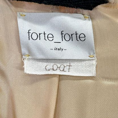 forte_forte フォルテ フォルテ ブラウン エコファー ロングスリーブ ガウンコート コート