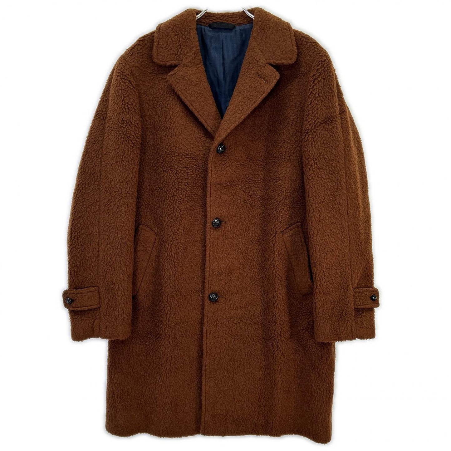Mp Massimo Piombo マッシモピオンボ ﾌﾞﾗｳﾝ ｳｰﾙ100 ｸﾙﾐﾎﾞﾀﾝ CAPPATTO DOUGLAS ﾎﾞｱ ｺｰﾄ コート 50