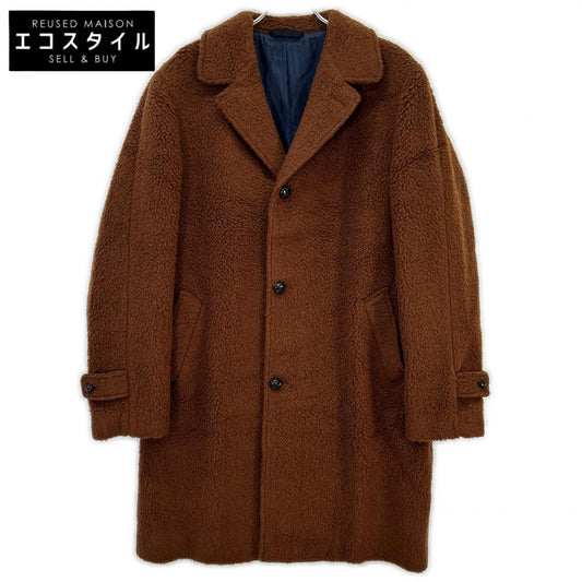 Mp Massimo Piombo マッシモピオンボ ブラウン ウール100 クルミボタン CAPPATTO DOUGLAS ボア コート コート