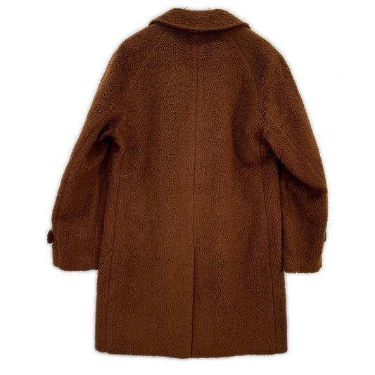 Mp Massimo Piombo マッシモピオンボ ブラウン ウール100 クルミボタン CAPPATTO DOUGLAS ボア コート コート