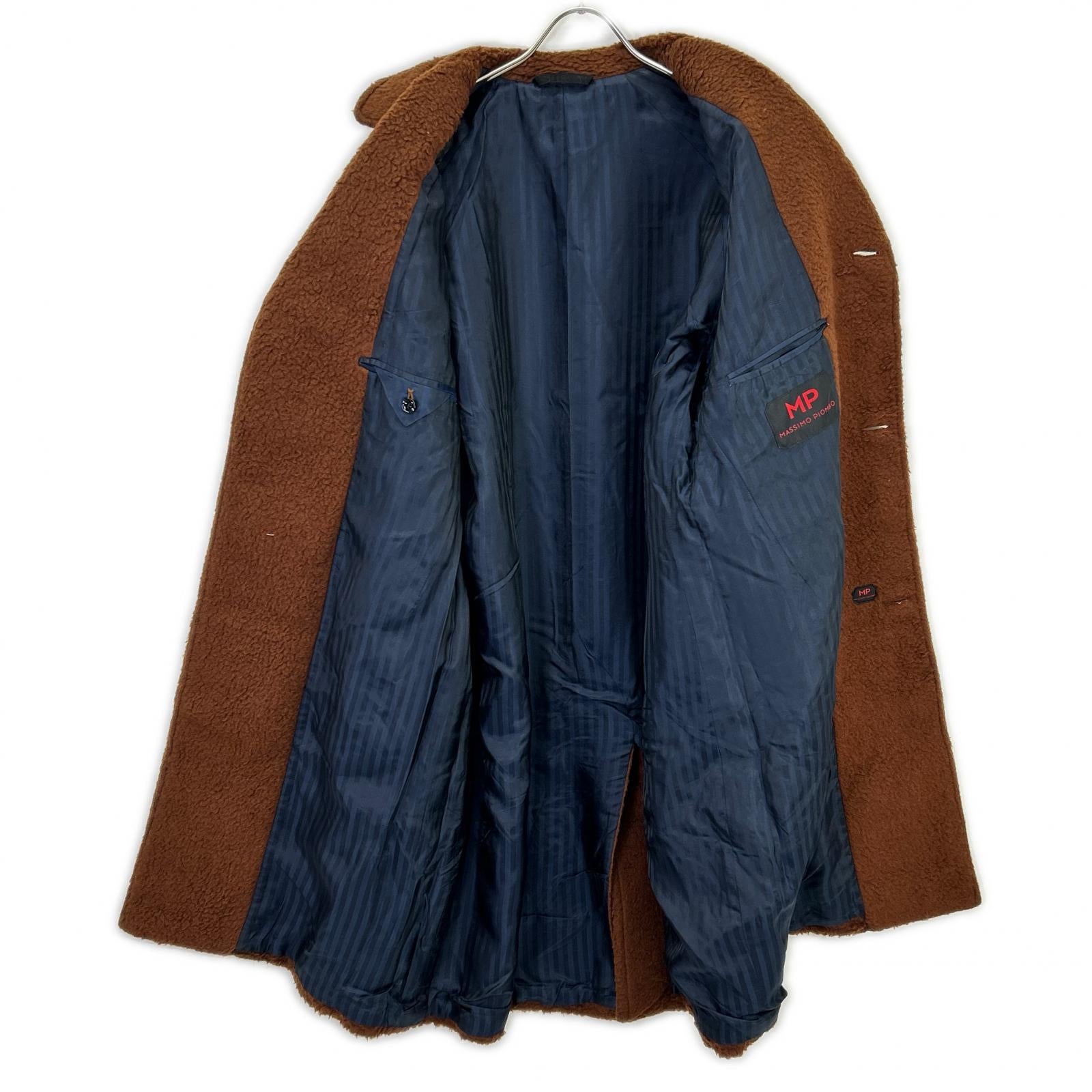 Mp Massimo Piombo マッシモピオンボ ブラウン ウール100 クルミボタン CAPPATTO DOUGLAS ボア コート コート