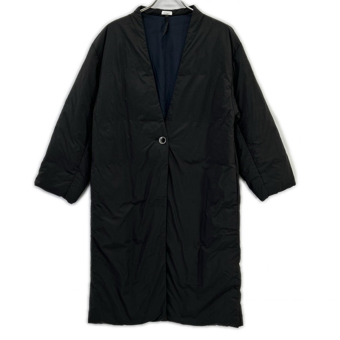 SAW01 CT801 Charcoal Nylon 1B Open Collar Down Coat S Women's