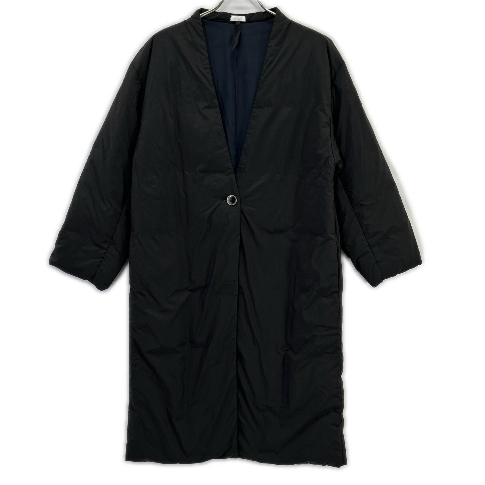 SAW01 CT801 Charcoal Nylon 1B Open Collar Down Coat S Women's