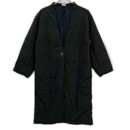 SAW01 CT801 Charcoal Nylon 1B Open Collar Down Coat S Women's