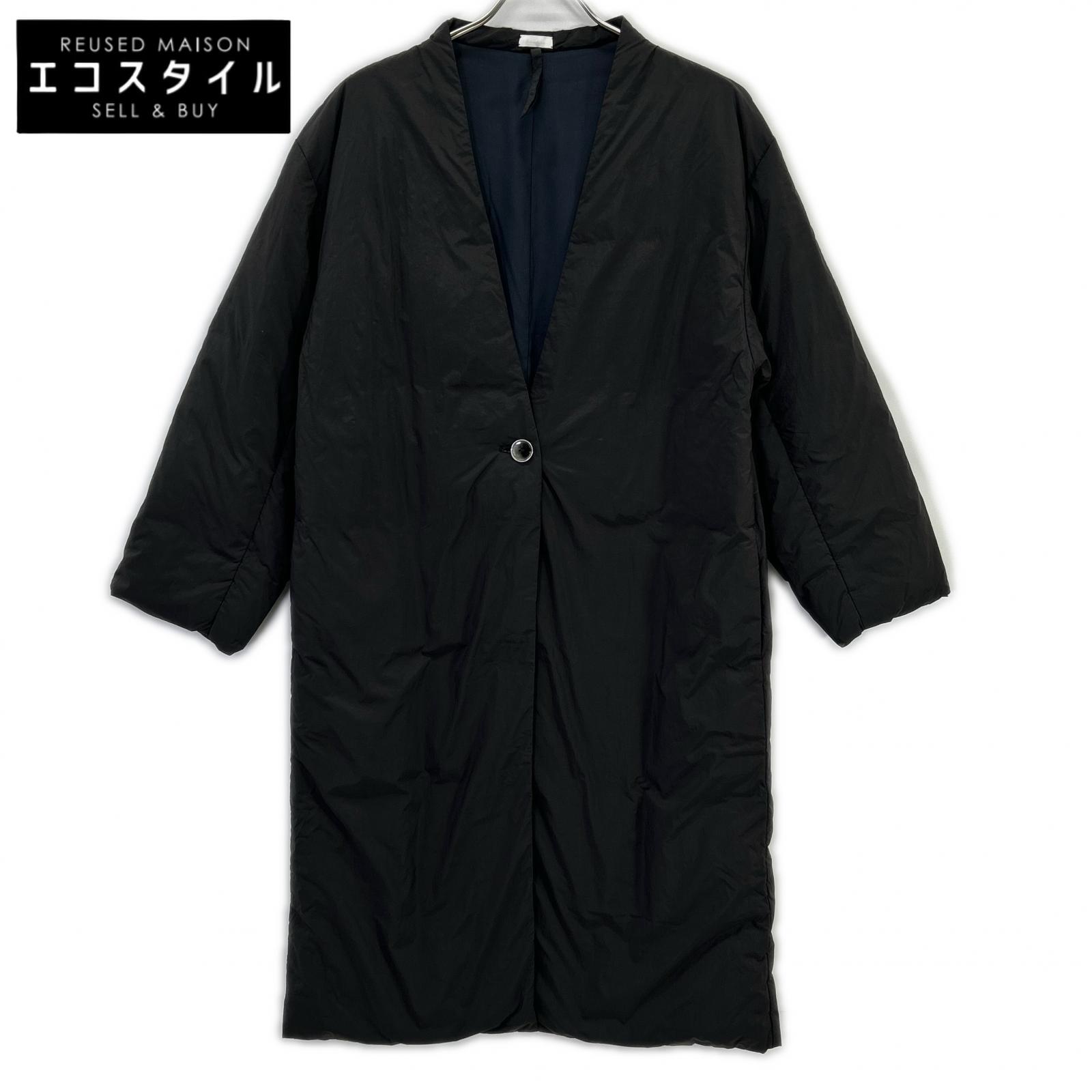 SAW01 CT801 Charcoal Nylon 1B Open Collar Down Coat S Women's