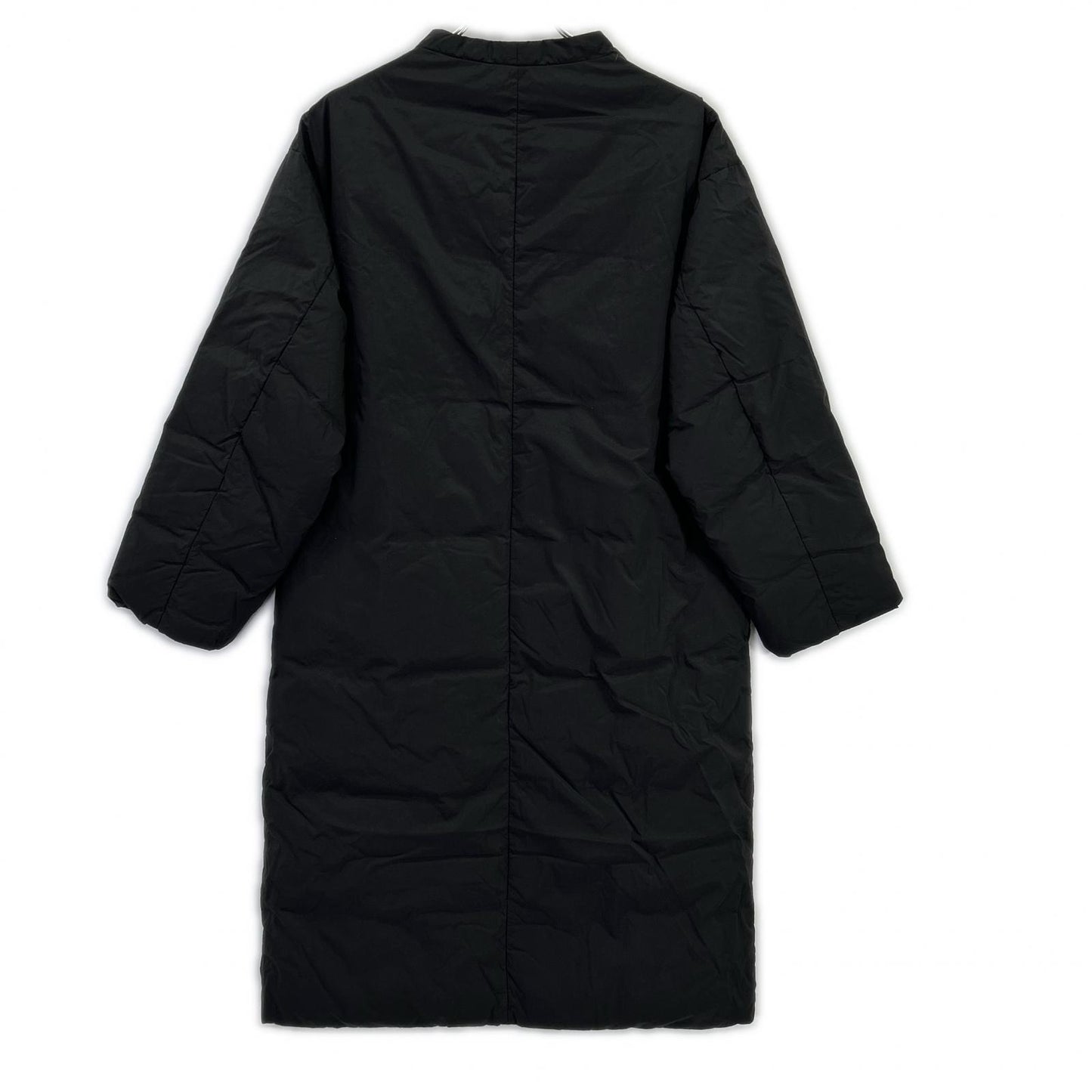 SAW01 CT801 Charcoal Nylon 1B Open Collar Down Coat S Women's
