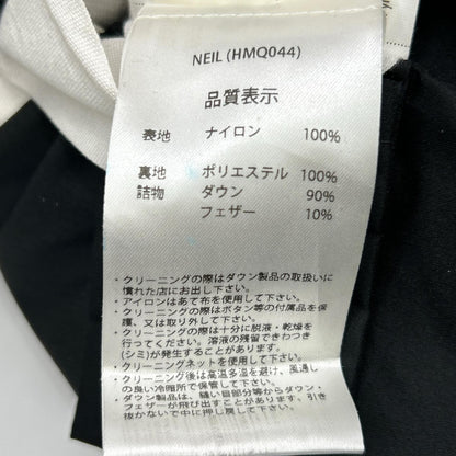 PYRENEX ピレネックス HMQ044 ブラック NEIL ノーカラーダウンコート コート
