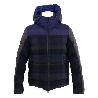 MONCLER モンクレール JULIO チェック ウールｘナイロン切替 フーディダウンジャケット ジャケット