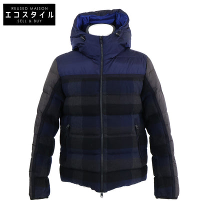 MONCLER モンクレール JULIO チェック ウールｘナイロン切替 フーディダウンジャケット ジャケット