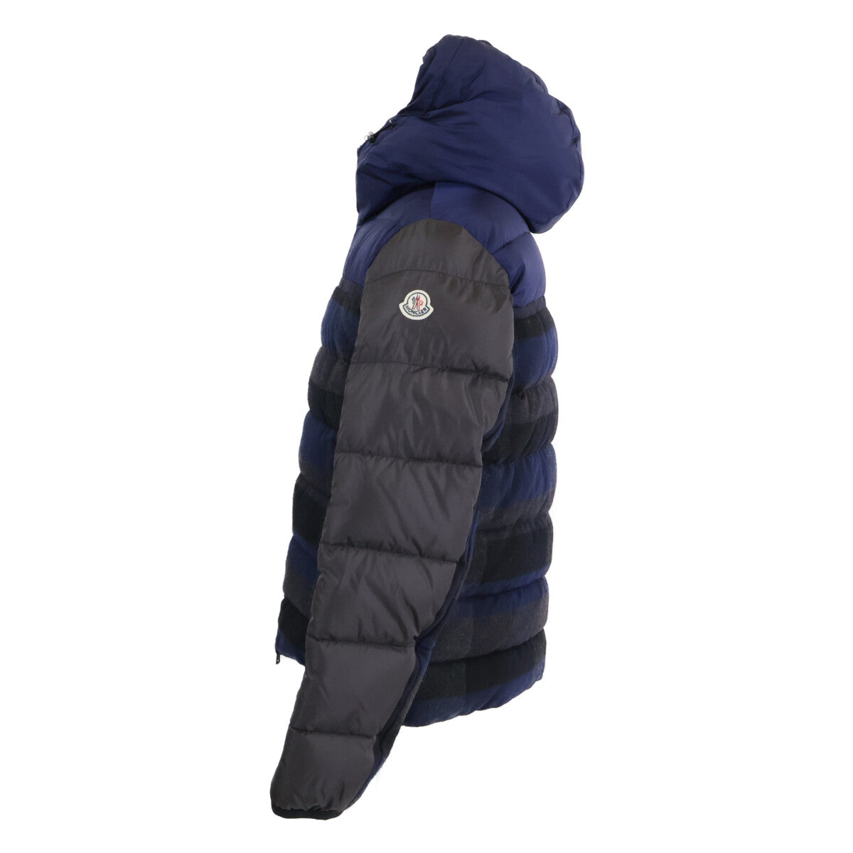 MONCLER モンクレール JULIO チェック ウールｘナイロン切替 フーディダウンジャケット ジャケット