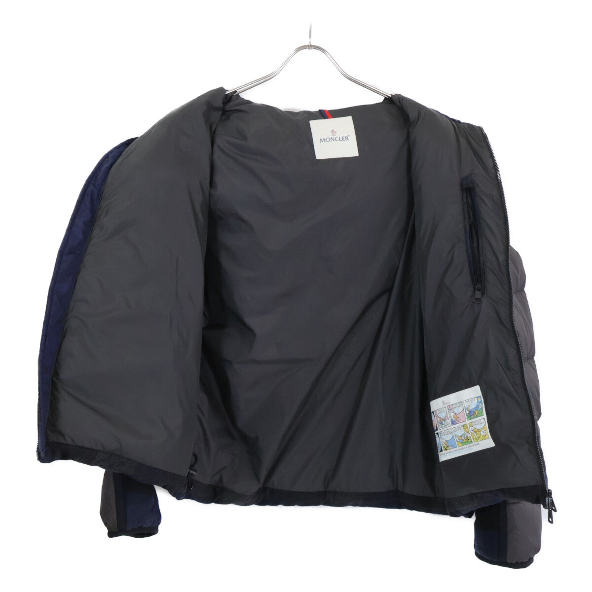 JULIO Check Wool x Nylon Switching Hooded Down Jacket Men's
