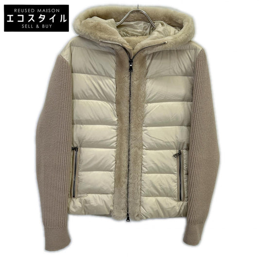 EMMETI 2101993 Beige Knit Sleeve GART Mouton Down Jacket 46