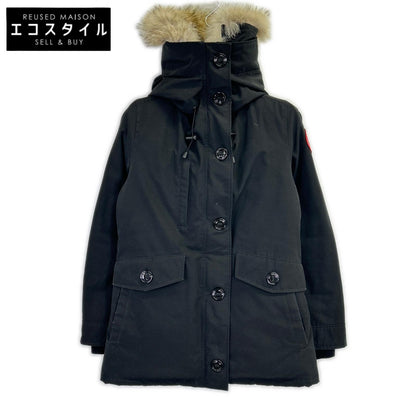 CANADA GOOSE 2300JL Black Charlotte Parka Fur-Trimmed Down Jacket Coat M