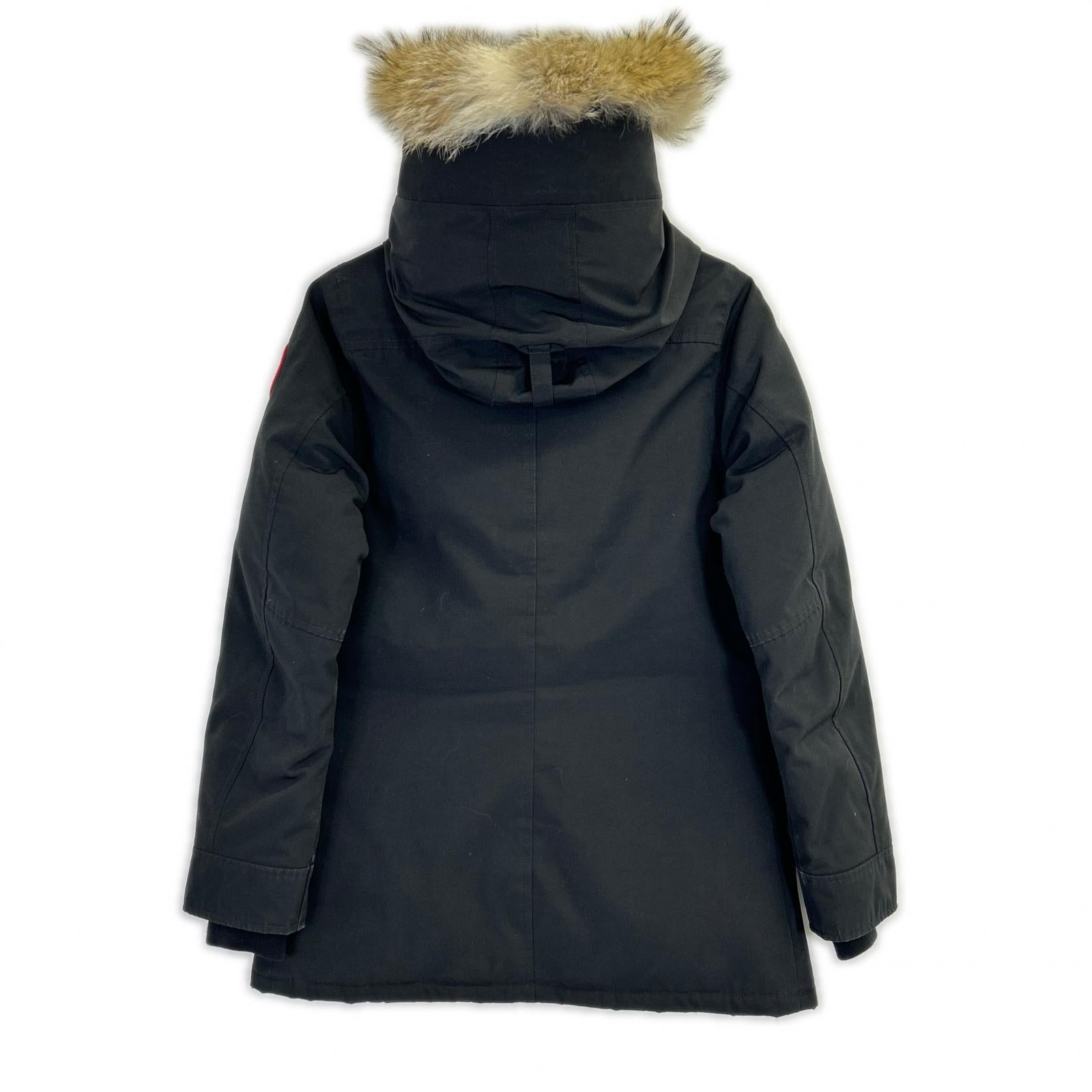 CANADA GOOSE 2300JL Black Charlotte Parka Fur-Trimmed Down Jacket Coat M