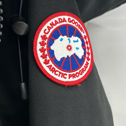 CANADA GOOSE 2300JL Black Charlotte Parka Fur-Trimmed Down Jacket Coat M