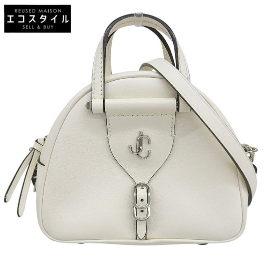 JIMMY CHOO VARENNE Bowling Mini Shoulder Bag Handbag Women's White Handbag