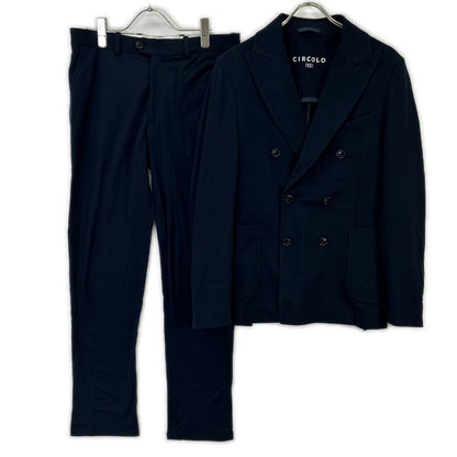 CIRCOLO1901 チルコロ1901 26SS 6104-517602 ネイビー コットンストレッチ ダブル ジャケット/パンツ セットアップ スーツ セットアップ