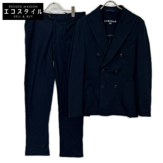 CIRCOLO1901 CIRCOLO1901 26SS 6104-517602 海军蓝 棉质弹力 双排扣夹克/长裤 套装 西装套装