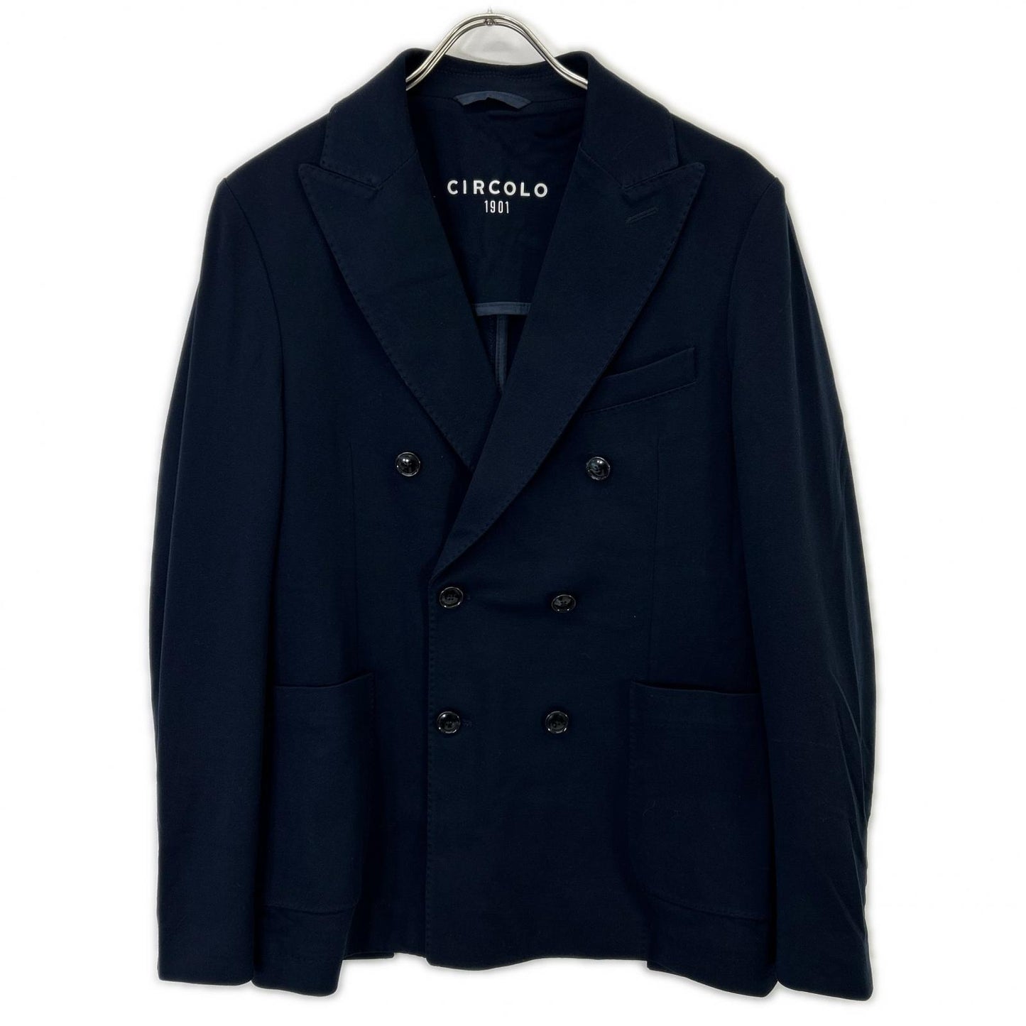 CIRCOLO1901 チルコロ1901 26SS 6104-517602 ネイビー コットンストレッチ ダブル ジャケット/パンツ セットアップ スーツ セットアップ