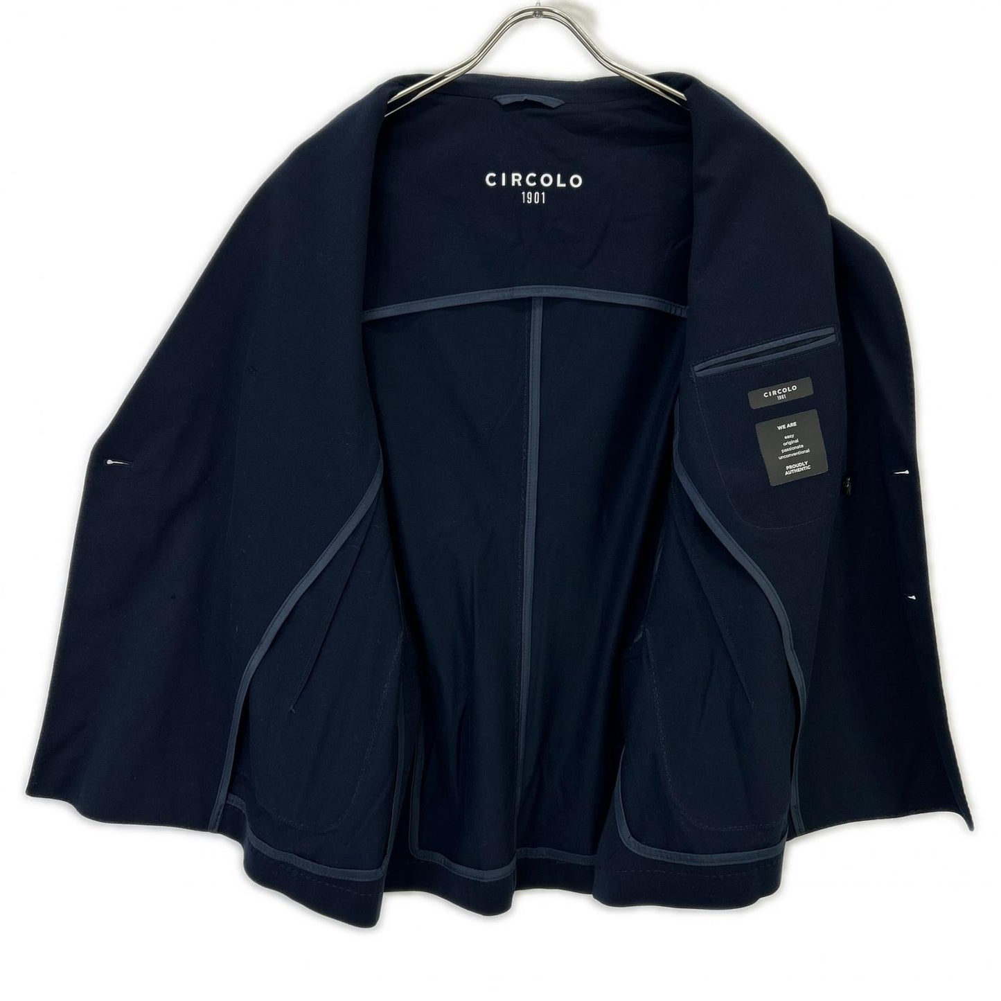 CIRCOLO1901 チルコロ1901 26SS 6104-517602 ネイビー コットンストレッチ ダブル ジャケット/パンツ セットアップ スーツ セットアップ