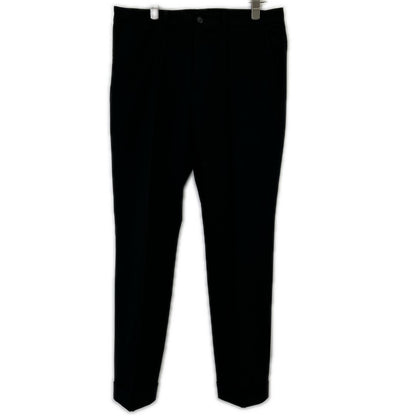 MOVB JK-021PR Navy Double-Breasted 6B Travel Jacket / PT-020PR Black Slim Tapered Travel Slacks Set-Up Suit