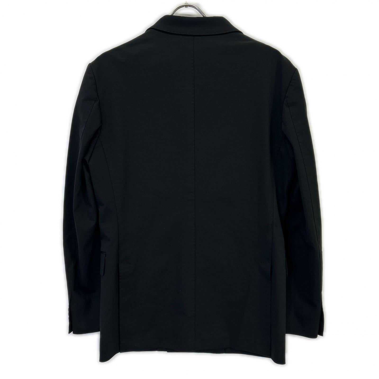 MOVB JK-021PR Navy Double-Breasted 6B Travel Jacket / PT-020PR Black Slim Tapered Travel Slacks Set-Up Suit