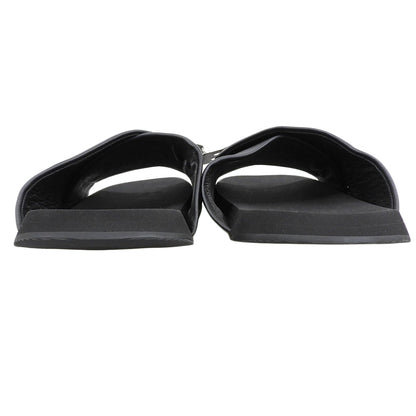 BALENCIAGA SUNSET FLAT MULE BB Logo Metal Plate Leather Sandals Shoes Men's Black 43 828478 25SS Shoes