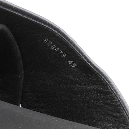 BALENCIAGA SUNSET FLAT MULE BB Logo Metal Plate Leather Sandals Shoes Men's Black 43 828478 25SS Shoes