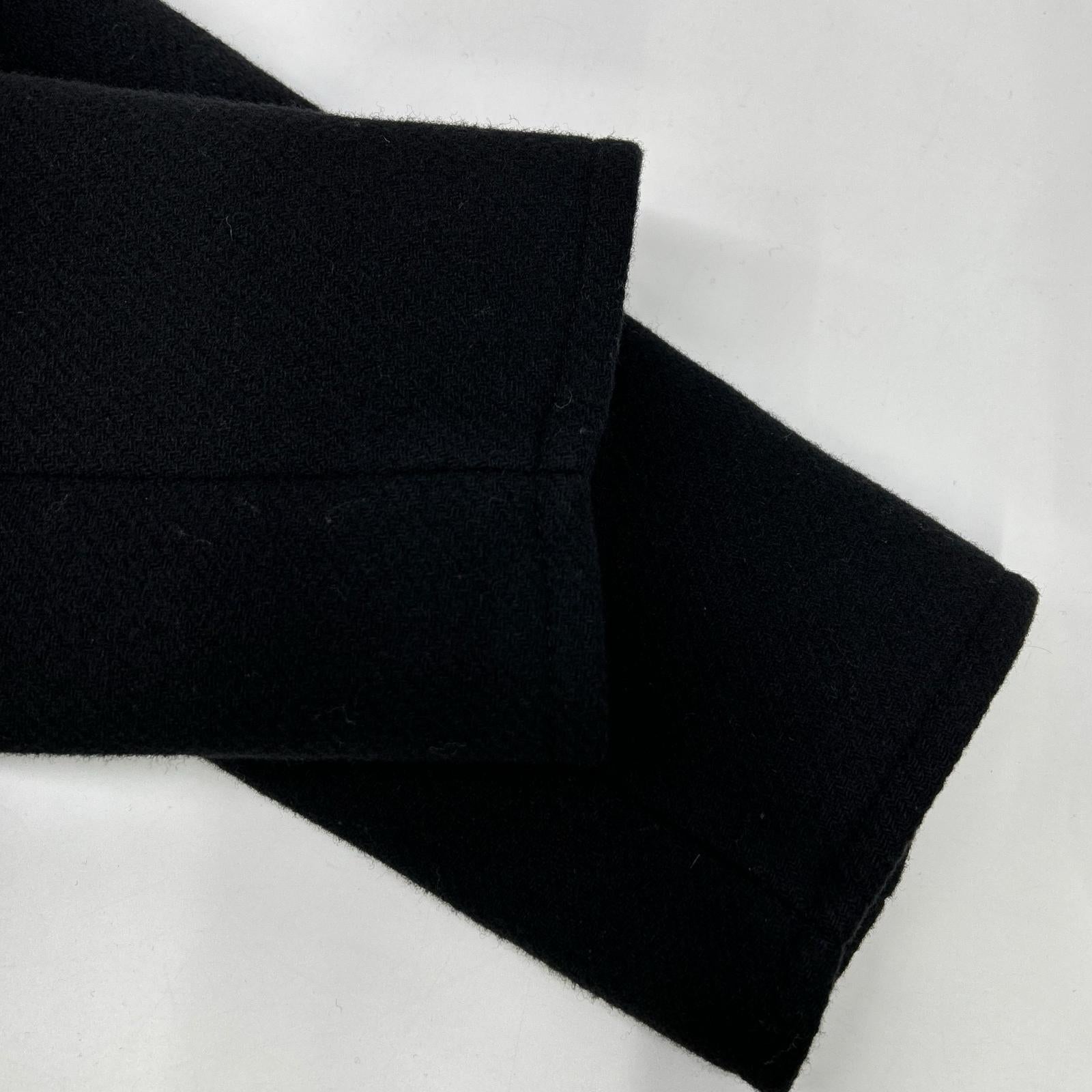 CHLOE Black Virgin Wool Belted Coat 34