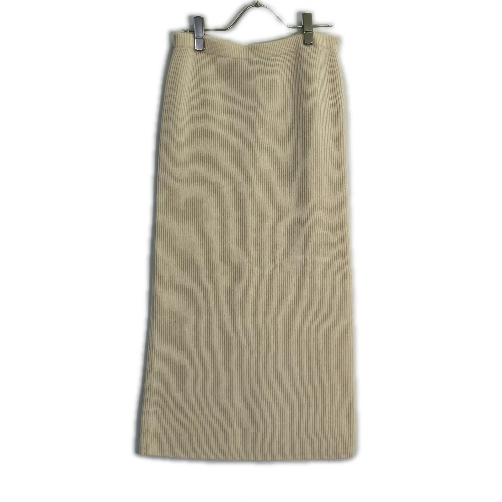 Theory 24 Ivory LANA CASH 2 MIDI SLIM SKIRT Rib Knit Skirt Skirt S