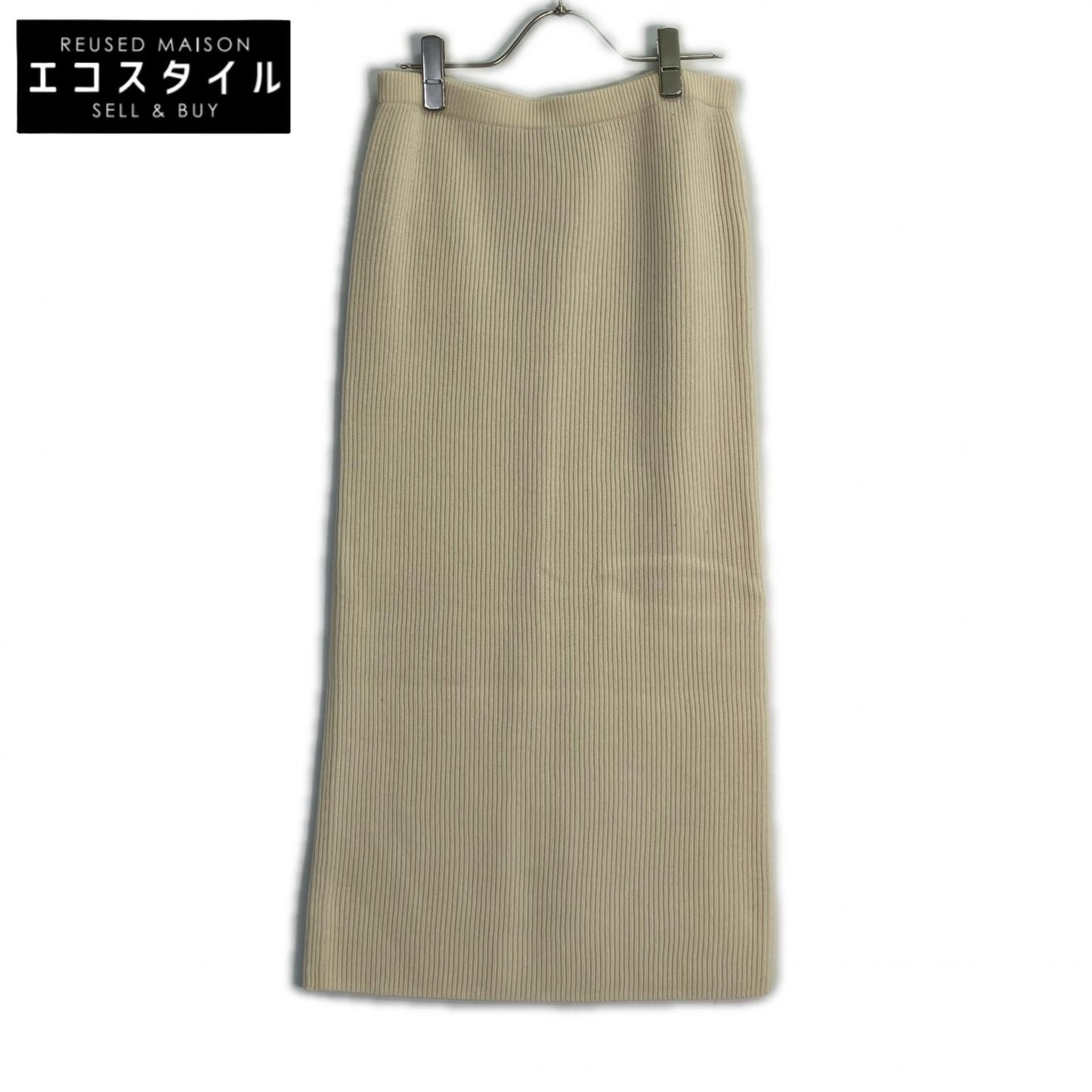 Theory 24 Ivory LANA CASH 2 MIDI SLIM SKIRT Rib Knit Skirt Skirt S