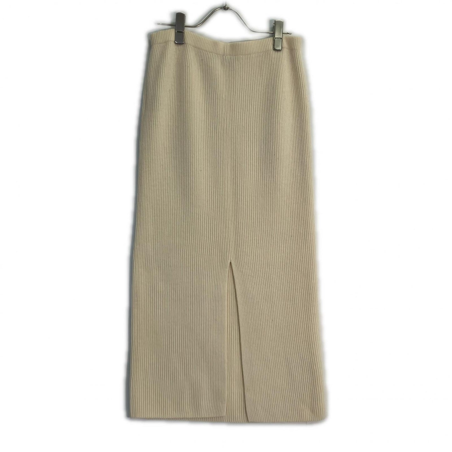 Theory 24 Ivory LANA CASH 2 MIDI SLIM SKIRT Rib Knit Skirt Skirt S