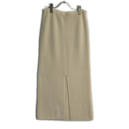 Theory 24 Ivory LANA CASH 2 MIDI SLIM SKIRT Rib Knit Skirt Skirt S
