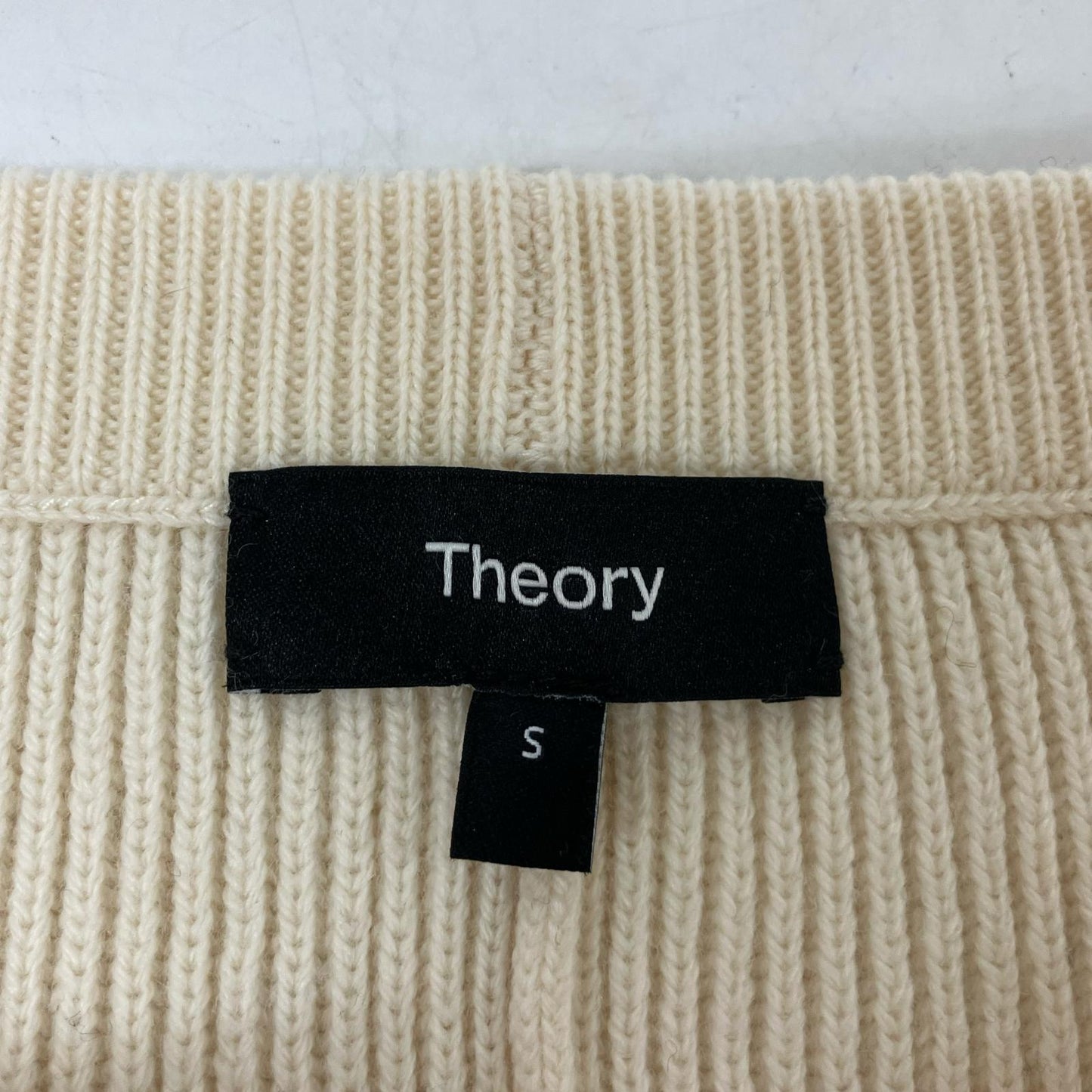 Theory 24 Ivory LANA CASH 2 MIDI SLIM SKIRT Rib Knit Skirt Skirt S
