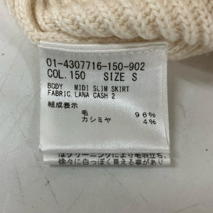 Theory 24 Ivory LANA CASH 2 MIDI SLIM SKIRT Rib Knit Skirt Skirt S