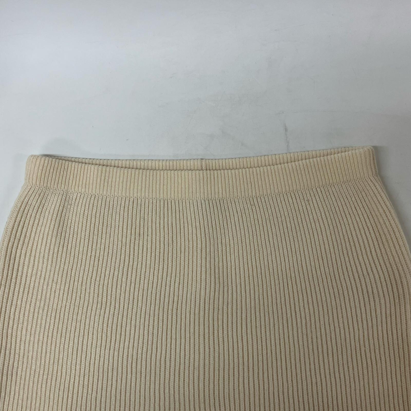 Theory 24 Ivory LANA CASH 2 MIDI SLIM SKIRT Rib Knit Skirt Skirt S